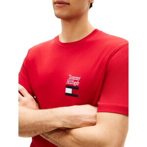 Tommy Hilfiger Logo Embroidery Jersey Crew Neck T-Shirt